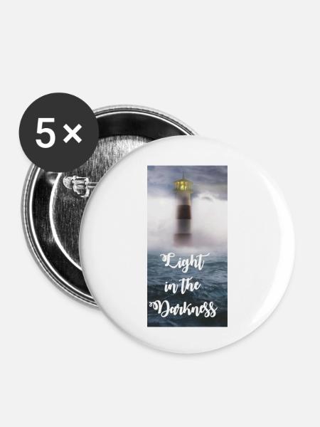 light in the darkness - Buttons klein 25 mm (5er Pack) - Weiß