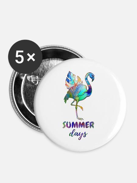 Sommerzeit - Buttons klein 25 mm (5er Pack) - Weiß