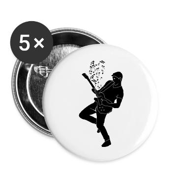 Guitar player guitar solo - Buttons small 1''/25 mm (5-pack) - white - Front