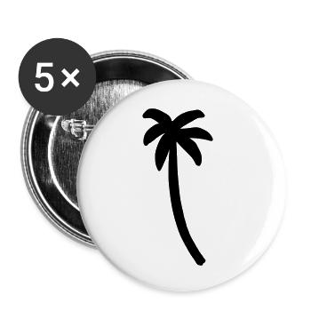 Palme - Buttons klein 25 mm (5er Pack) - Weiß - Vorne