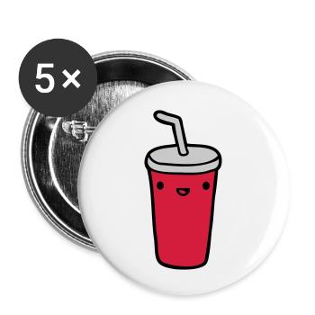 Mug Restaurant - Lot de 5 petits badges (25 mm) - blanc - Devant