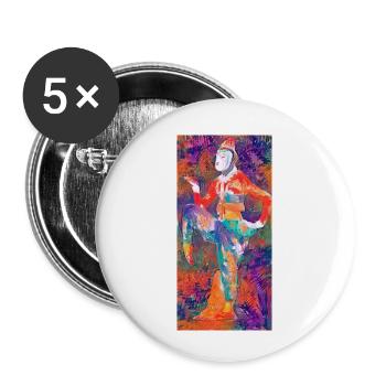 Asiatische Figur - Buttons klein 25 mm (5er Pack) - Weiß - Vorne