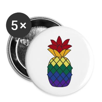 Pineapple - Buttons small 1''/25 mm (5-pack) - white - Front