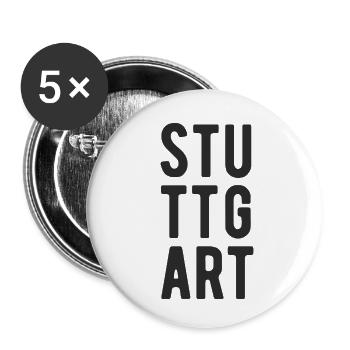 Stuttgart Meme Stuttgarter Stuttgarterin Sprüche - Buttons klein 25 mm (5er Pack) - Weiß - Vorne