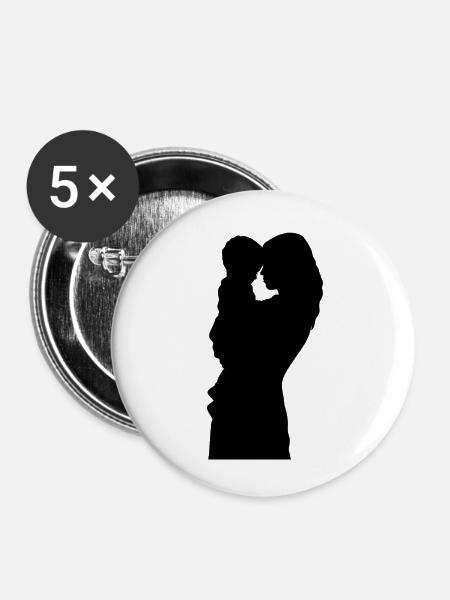 Mutter - Buttons klein 25 mm (5er Pack) - Weiß