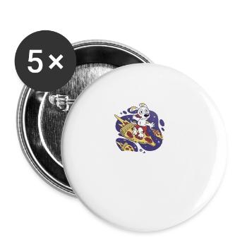 Imagine A Life Without Pizza Now Slap Yourself And - Buttons klein 25 mm (5er Pack) - Weiß - Vorne