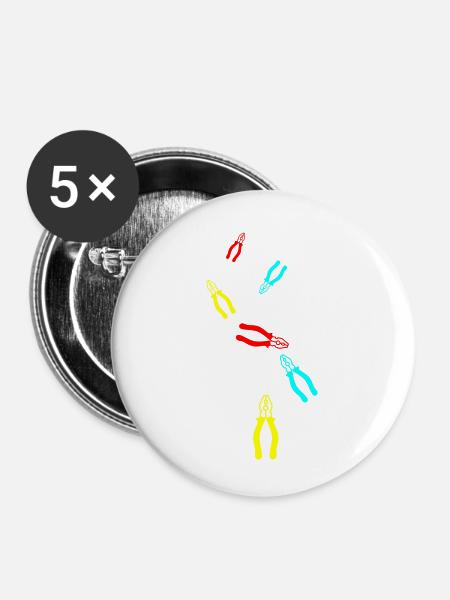 Zange Icon - Buttons klein 25 mm (5er Pack) - Weiß