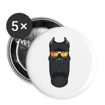 Cane Corso I Spain Sunglasses I Spanish Flag - Buttons klein 25 mm (5er Pack) - Weiß - Vorne