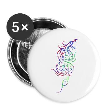 Tattoo Element Vektor Tattoo Tribal Tattoos - Buttons klein 25 mm (5er Pack) - Weiß - Vorne
