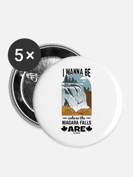 Canada - Buttons klein 25 mm (5er Pack) - Weiß