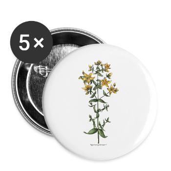 St. John's wort - Buttons small 1''/25 mm (5-pack) - white - Front