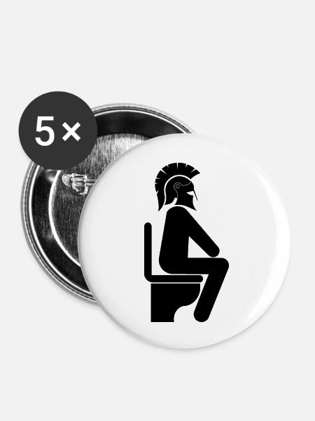 WC - Buttons klein 25 mm (5er Pack) - Weiß