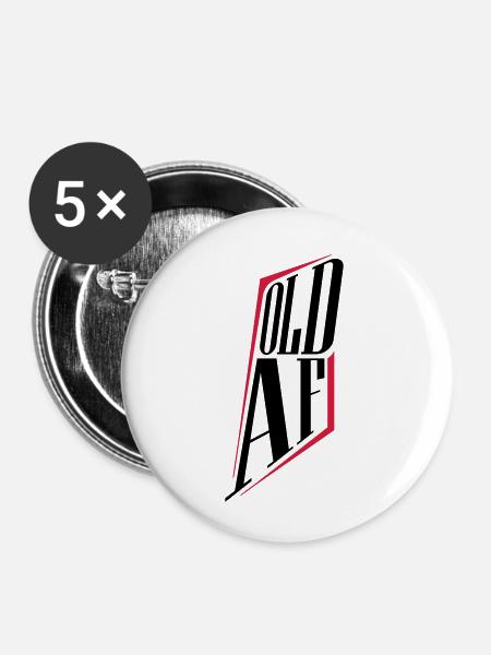 old AF Text Logo - Buttons klein 25 mm (5er Pack) - Weiß