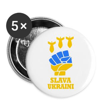 Ukraine - Buttons klein 25 mm (5er Pack) - Weiß - Vorne