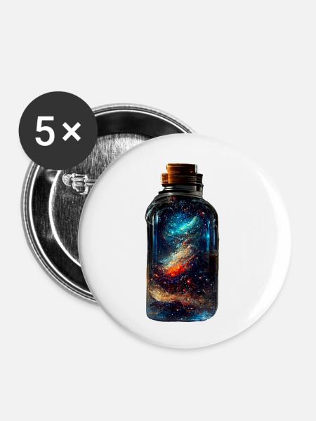 Galaxy - Buttons klein 25 mm (5er Pack) - Weiß