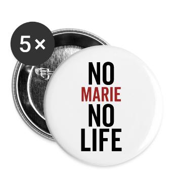 Pas de Marie Pas de Vie - Lot de 5 petits badges (25 mm) - blanc - Devant