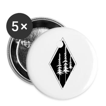 Tree Geometric shape - Buttons small 1''/25 mm (5-pack) - white - Front