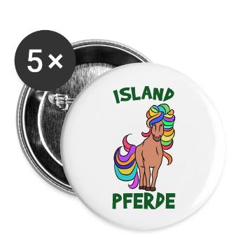 Pferdeliebe Islandpferde Islandponys Spruch - Buttons klein 25 mm (5er Pack) - Weiß - Vorne