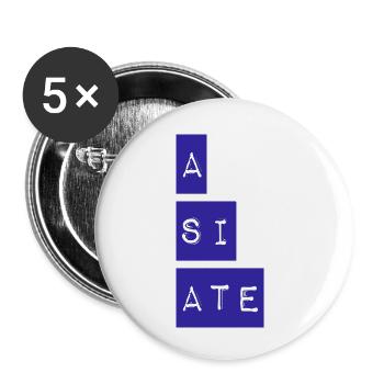 A SI ATE. Wonderful NEW Design by Maximum Design!! - Buttons klein 25 mm (5er Pack) - Weiß - Vorne