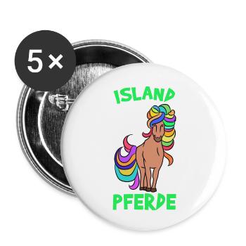 Chevaux Poney Chevaux islandais Citation islandaise Fan de chevaux - Lot de 5 petits badges (25 mm) - blanc - Devant