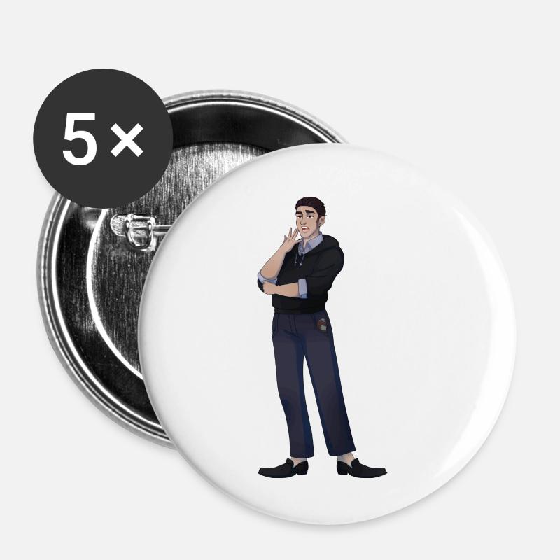 Basilio - Buttons klein 25 mm (5er Pack) - Weiß