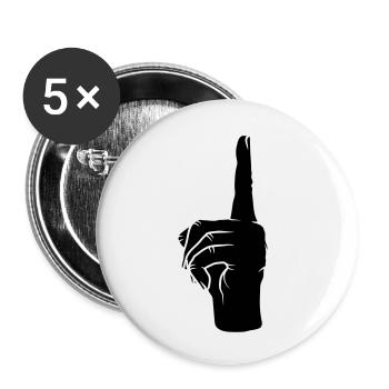 Up Finger pointing - Buttons small 1''/25 mm (5-pack) - white - Front