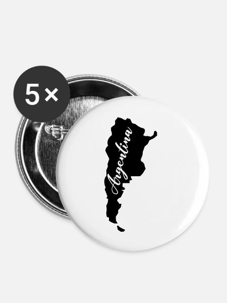 Argentinien Umriss - Buttons klein 25 mm (5er Pack) - Weiß