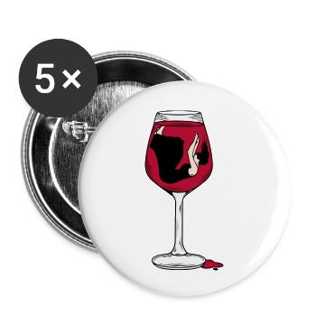 TOMBER DANS LE VIN - Lot de 5 petits badges (25 mm) - blanc - Devant