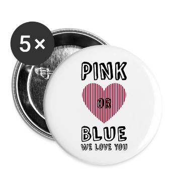 Grossesse Baby shower Babyshower Boy Girl - Lot de 5 petits badges (25 mm) - blanc - Devant