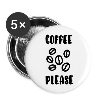 Kaffee bitte - Buttons klein 25 mm (5er Pack) - Weiß - Vorne