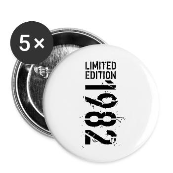 LIMITED EDITION 1982 SCHWARZ - Buttons klein 25 mm (5er Pack) - Weiß - Vorne