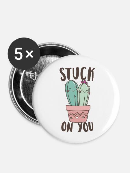 An dir hängen bleiben - Buttons klein 25 mm (5er Pack) - Weiß