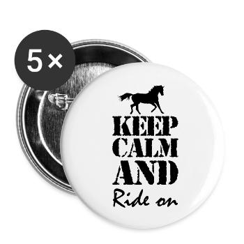 J’aime mon cheval Sport équestre Amour du cheval - Lot de 5 petits badges (25 mm) - blanc - Devant
