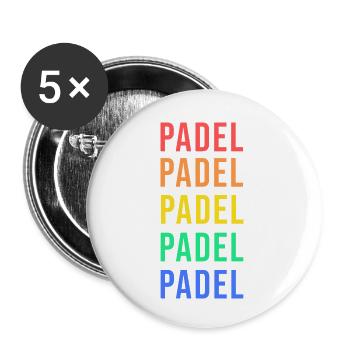 Padelspiel Tennis Padel Spruch Spieler Freizeit - Buttons klein 25 mm (5er Pack) - Weiß - Vorne