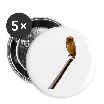 c'est chouette un hibou - Lot de 5 petits badges (25 mm) - blanc - Devant