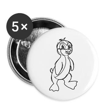 Manchot cartoon - Lot de 5 petits badges (25 mm) - blanc - Devant