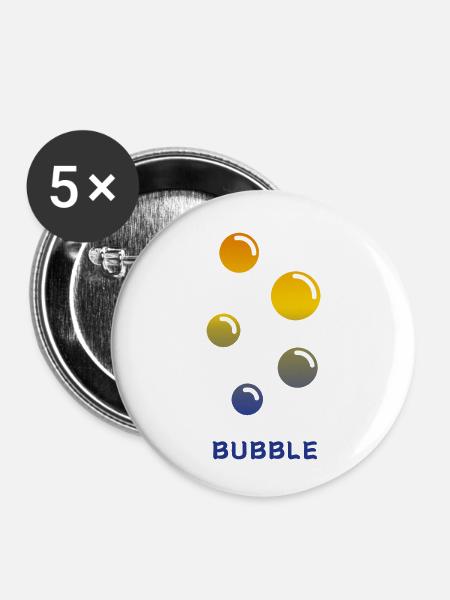 Blase - Buttons klein 25 mm (5er Pack) - Weiß