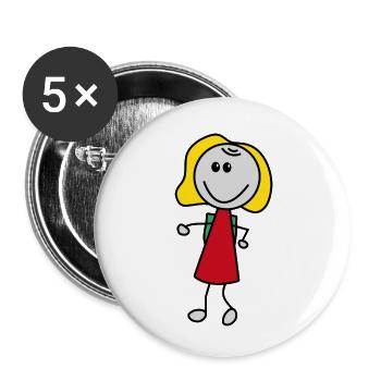 Girl - Buttons small 1''/25 mm (5-pack) - white - Front