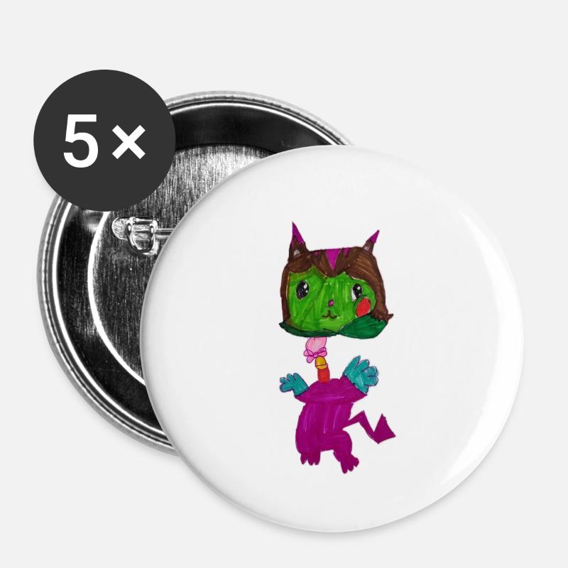 Fantasiewesen - Buttons klein 25 mm (5er Pack) - Weiß