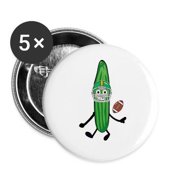 Cucumber,Party Cucumber,football, Sport - Buttons small 1''/25 mm (5-pack) - white - Front
