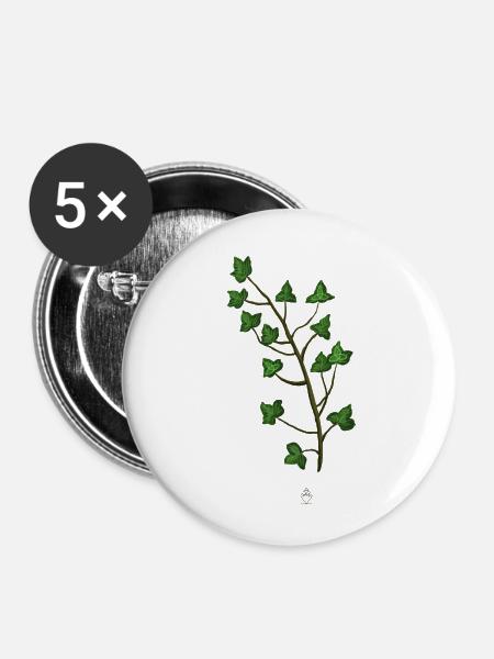 Efeu Trinity - Buttons klein 25 mm (5er Pack) - Weiß