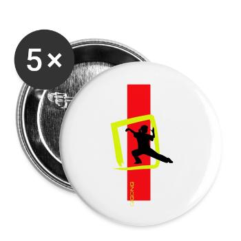 Signe Qigong - Lot de 5 petits badges (25 mm) - blanc - Devant