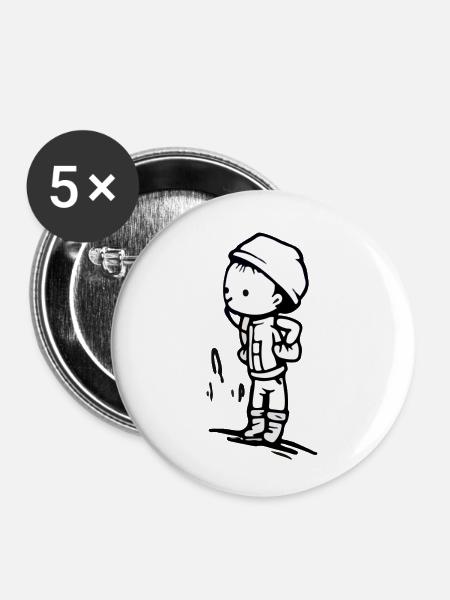 Eric Straßenkunst - Buttons klein 25 mm (5er Pack) - Weiß