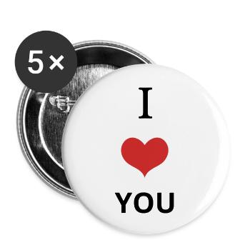 LOVE YOU - Lot de 5 petits badges (25 mm) - blanc - Devant