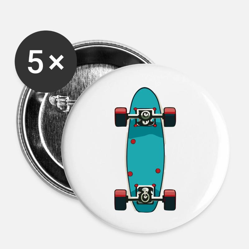Skateboard - Buttons small 1''/25 mm (5-pack) - white