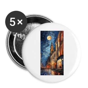 Moonlit night in the city - Buttons small 1''/25 mm (5-pack) - white - Front