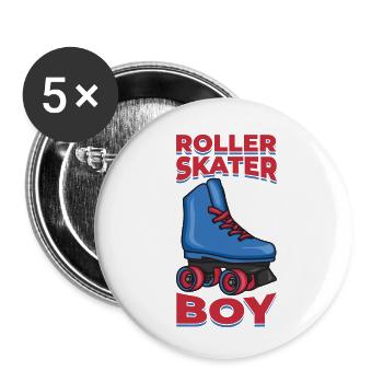 Rollerskates Junge - Buttons klein 25 mm (5er Pack) - Weiß - Vorne