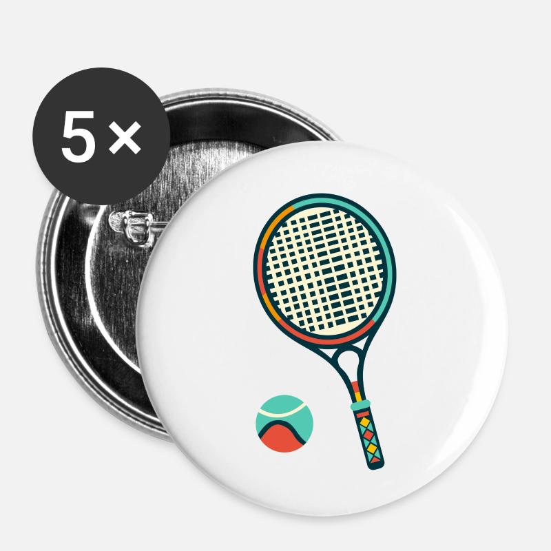 Tennis - Buttons small 1''/25 mm (5-pack) - white