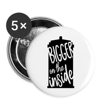 Bigger on the inside - Buttons small 1''/25 mm (5-pack) - white - Front
