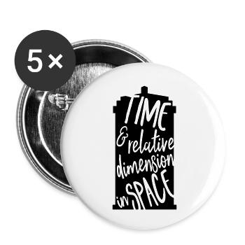 Time and Relative Dimension in Space - Buttons klein 25 mm (5er Pack) - Weiß - Vorne